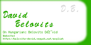 david belovits business card